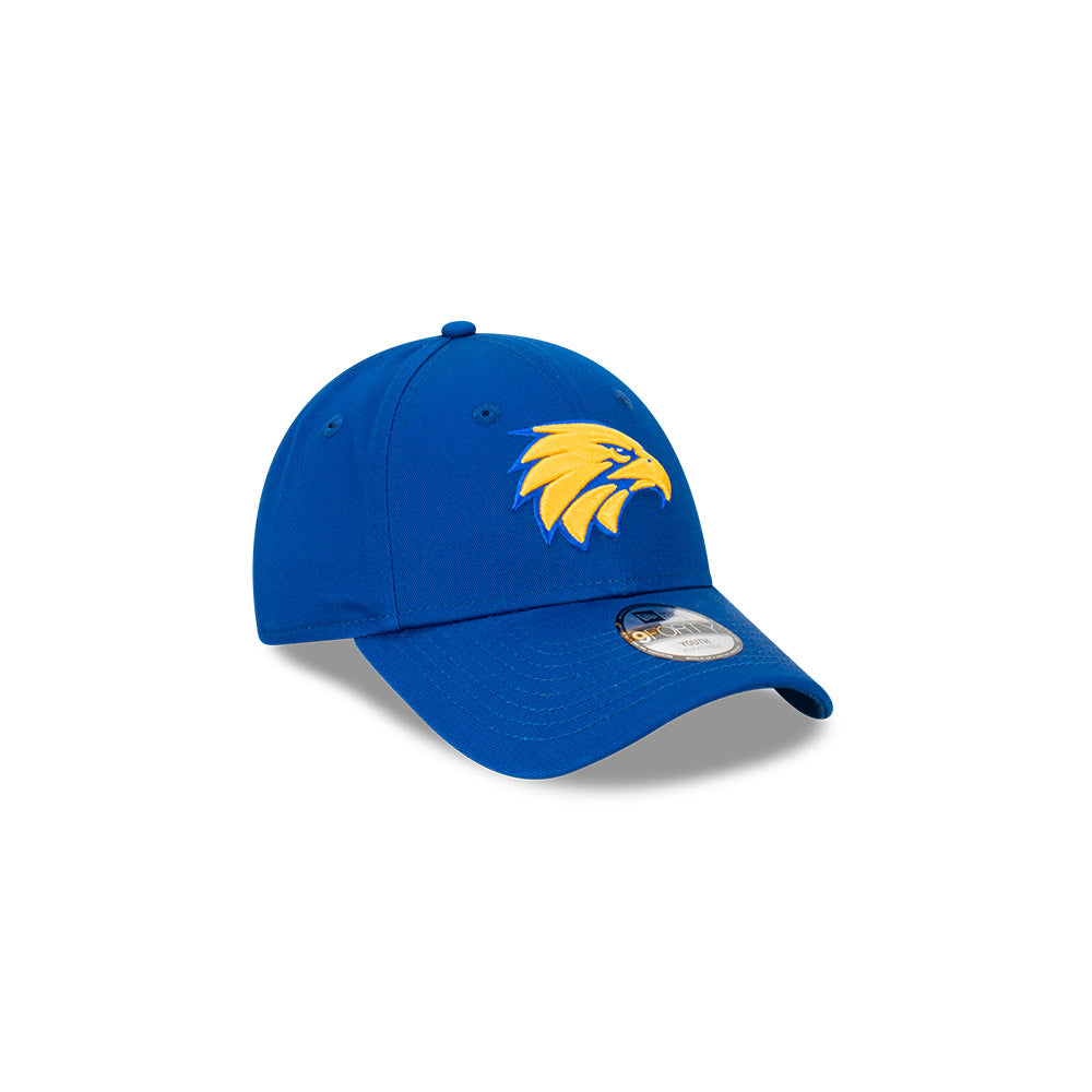 West Coast Eagles Kids Hat - AFL Official Team Colour Blue 9Forty Kids Strapback Cap - New Era